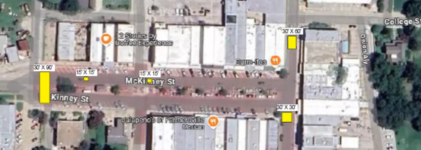 pj309 Downtown Square brick repair sections map