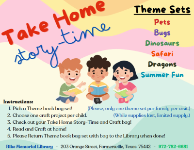 Take Home Story Time Craft Kits 2025 flyer image
