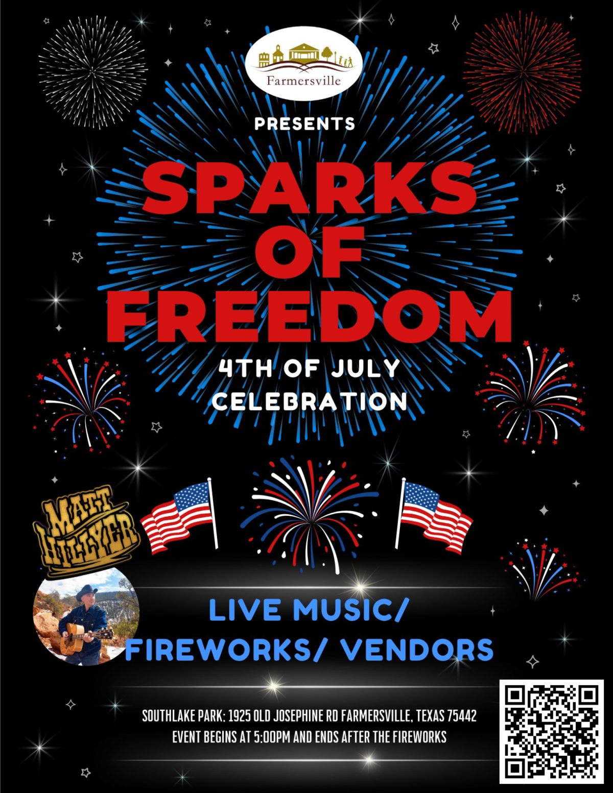 Sparks of Freedom - 4th of July Celebration flyer