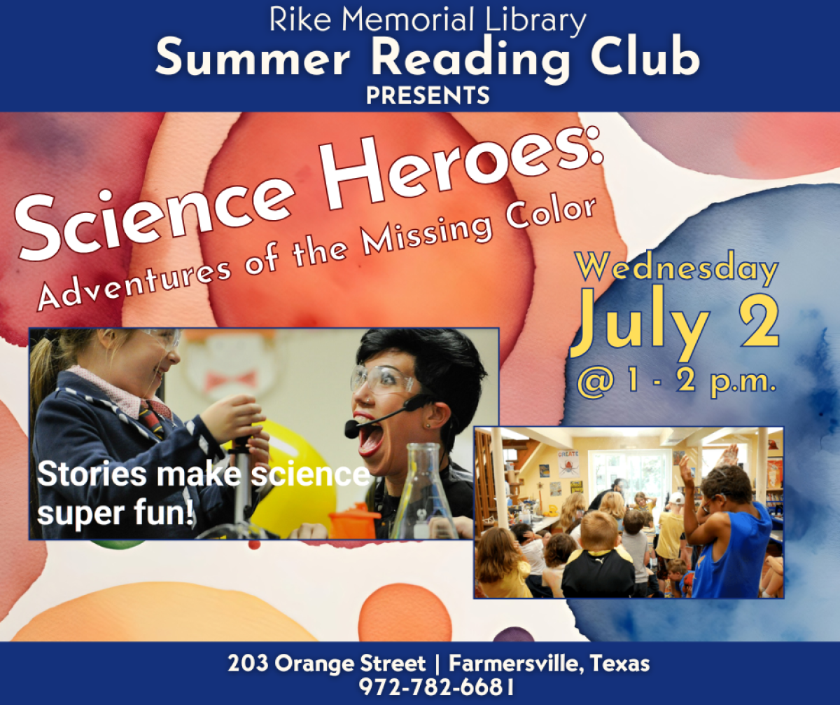 Summer Reading Club program Science Heroes on July 2, 2025 at 1 pm image